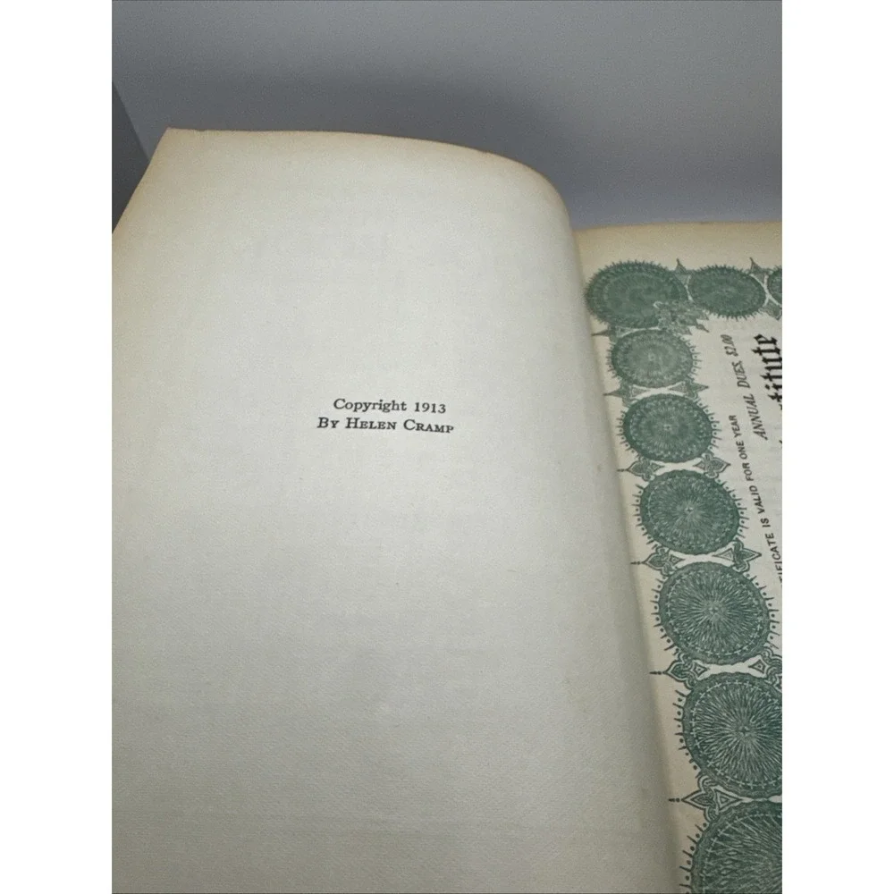 The Institute Cook Book HC‎ Helen Cramp Vintage 1913 1st Edition